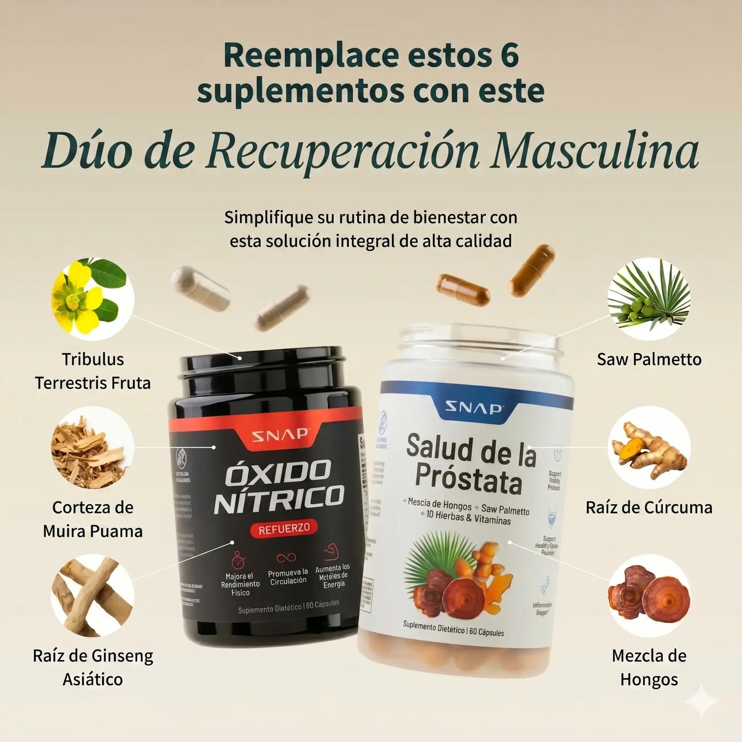 Combo para la salud de la próstata + óxido nítrico