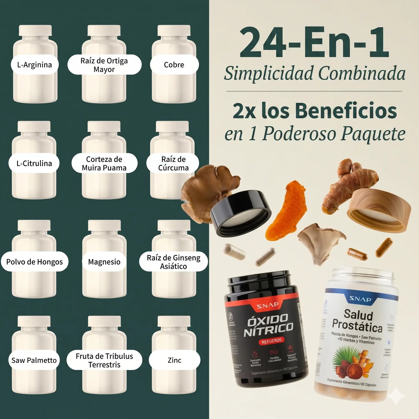 Combo para la salud de la próstata + óxido nítrico