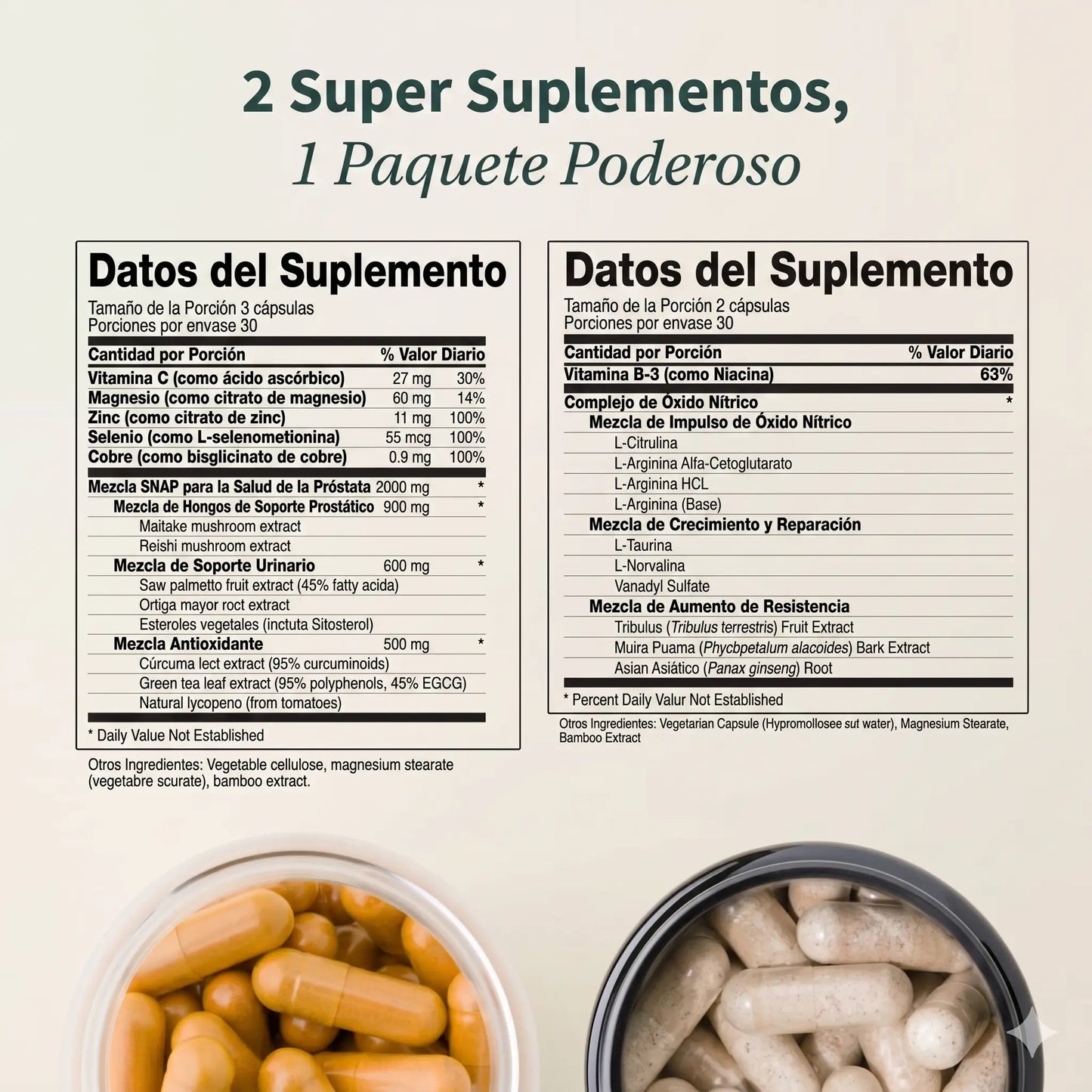 Combo para la salud de la próstata + óxido nítrico