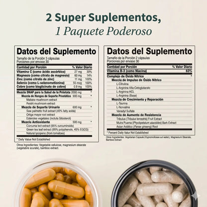 Combo para la salud de la próstata + óxido nítrico